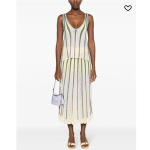 forte_forte V-neck knit top + skirt NWT